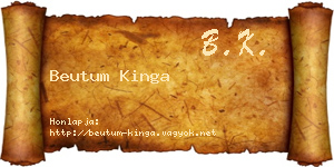 Beutum Kinga névjegykártya